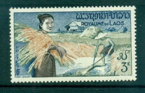 Laos-1957-Harvesting-Rice-3k-MLH-lot73603