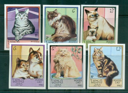 Laos-1983-Cats-IMPERF-MUH-lot82421