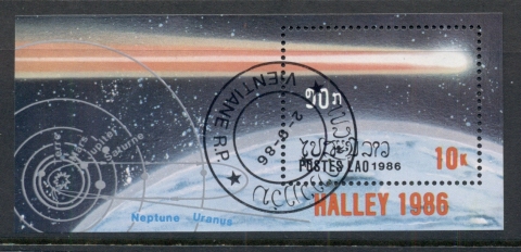 Laos-1986-Halleys-Comet-MS-CTO