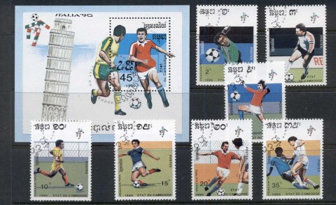 Laos-1990-World-Cup-Soccer-Italy-MS-CTO