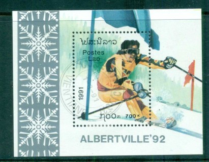 Laos-1991-Winter-Olympics-MS-CTO-lot73718