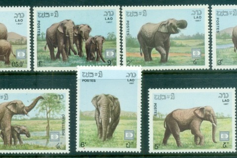 Laos-1987 WWF Elephants