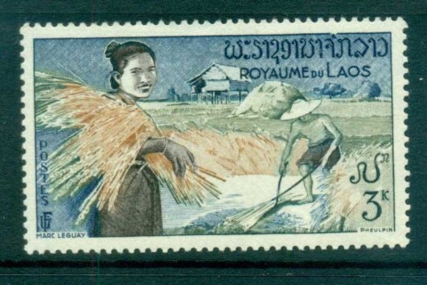 Laos-1957-Harvesting-Rice-3k-MLH-lot73603