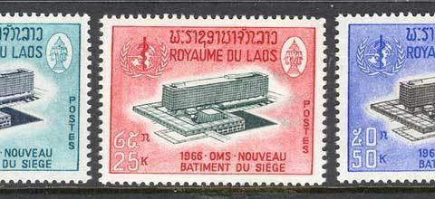 Laos-1966-WHO-World-Health-Organisation-Headquarters-MUH-Lot14411