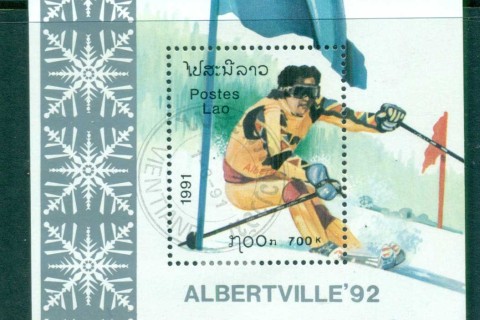 Laos-1991-Winter-Olympics-MS-CTO-lot73718