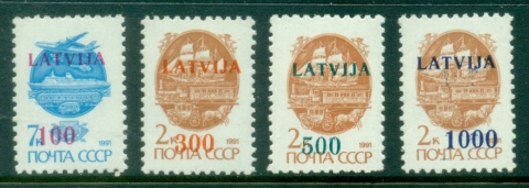 Latvia-1991-Overprints-on-Russia-MUH