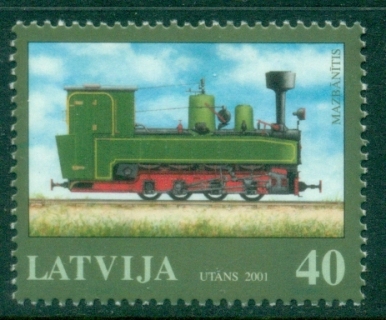 Latvia-2001-Narrow-Gauge-Locomotive-MUH