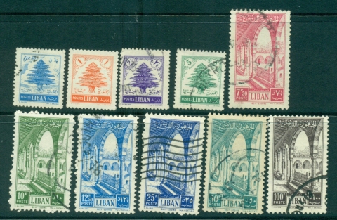 Lebanon-1954-Cedar-Gallery-Beit-ed-Din-Palace-Asst-10-MLH-FU-lot36936