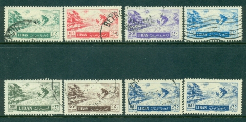 Lebanon-1955-Skiing-among-the-Cedars-Air-8-FU-MNG-lot36939