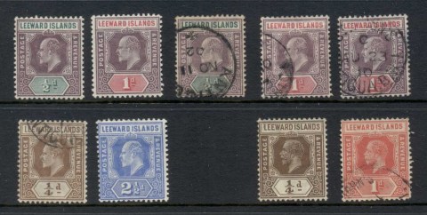 Leeward-Is-1902-32-KEVII-KGV-Assorted-MLH-FU