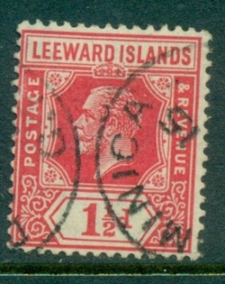 Leeward-Is-1921-32-KGV-Portrait-Wmk-Multiple-Crown-Script-CA-1-5d-red-FU