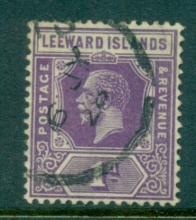 Leeward-Is-1921-32-KGV-Portrait-Wmk-Multiple-Crown-Script-CA-1d-carmine-FU