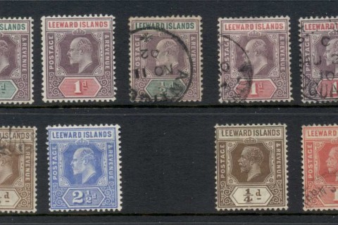 Leeward-Is-1902-32-KEVII-KGV-Assorted-MLH-FU