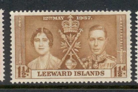 Leeward-Is-1937-KGVI-Coronation-MUH