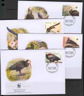 Lesotho-2004 WWF Southern Bald Ibis FDCs