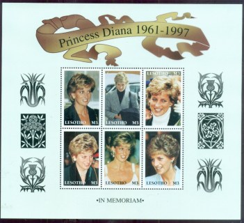 Lesotho-1998 Princess Diana in Memoriam, Her Flame Burns Brightly MS