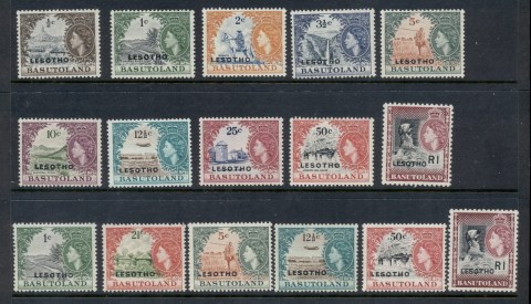 Lesotho-1966-QEII-Pictorials-Opt-on-Basutoland-MLH