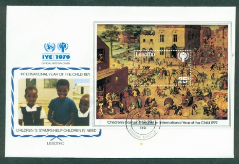 Lesotho-1979-IYC-International-Year-of-the-Child-MS-FDC-lot32094