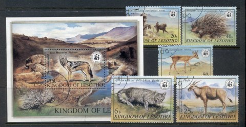 Lesotho-1982-WWF-Protected-Wildlife-MS-FU