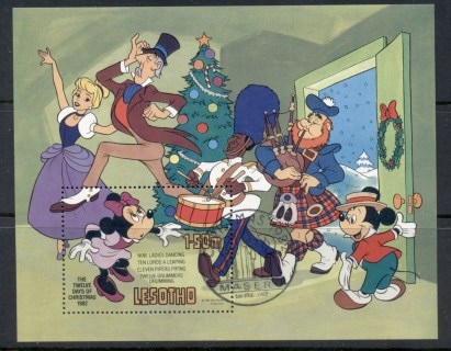 Lesotho-1982-Walt-Disney-Twelve-Days-of-Christmas-MS-FU