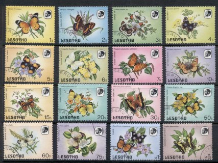 Lesotho-1984-Butterflies-Flowers-FU