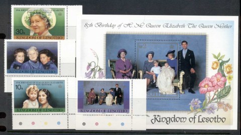 Lesotho-1985-Queen-Mother-85th-Birthday-MS-MUH