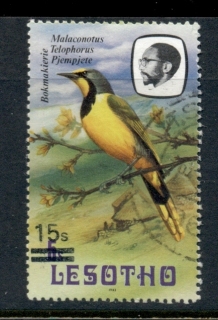 Lesotho-1987-Birds-Surch-15s-on-5s-FU