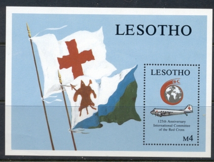 Lesotho-1989-Red-Cross-125th-Anniversary-MS-MUH