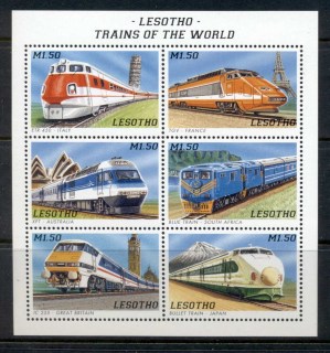 Lesotho-1996-Trains-of-the-World-sheetlet-MUH