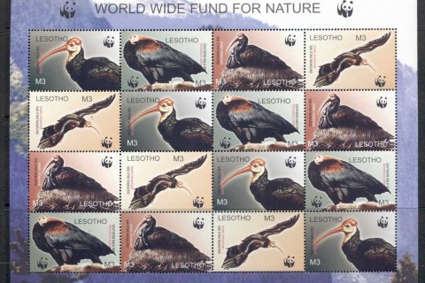 Lesotho-2004 WWF Southern Bald Ibis, bird sheetlet