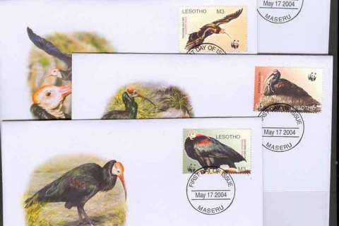 Lesotho-2004 WWF Southern Bald Ibis FDCs