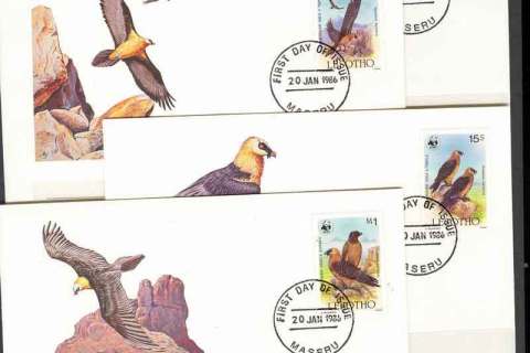 Lesotho-1986 WWF Lammergeiser FDCs