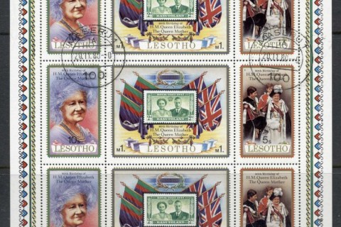 Lesotho-1980-Queen-Mother-80th-Birthday-sheetlet-CTO