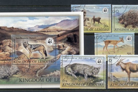 Lesotho-1982-WWF-Protected-Wildlife-MS-FU