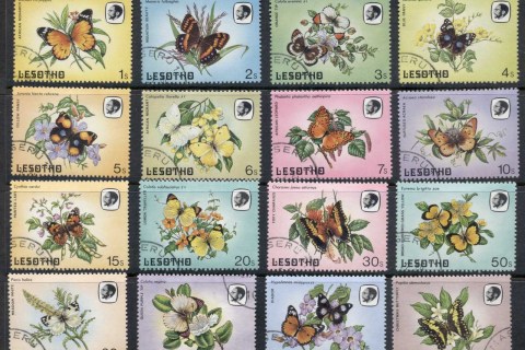 Lesotho-1984-Butterflies-Flowers-FU
