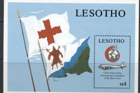 Lesotho-1989-Red-Cross-125th-Anniversary-MS-MUH
