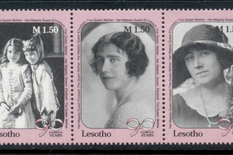Lesotho-1990-Queen-Mother-90th-Birthday-MUH