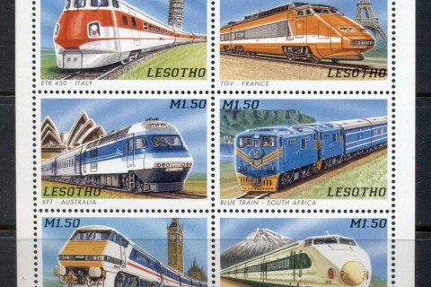 Lesotho-1996-Trains-of-the-World-sheetlet-MUH
