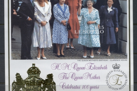 Lesotho-1999-Queen-Mother-100th-Birthday-MS1-MUH