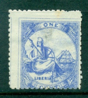 Liberia-1880-1c-Seated-Liberia-thin-MNG-lot56647