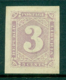 Liberia-1885-3c-Numeral-IMPERF-MNG-lot56654