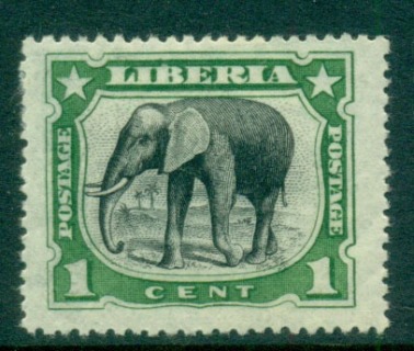 Liberia-1906-1c-Elephant-MH-lot56657