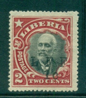 Liberia-1915-1c-Opt-on-Pres-Barclay-MLH-lot56669