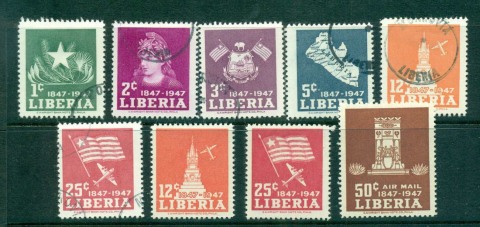 Liberia-1947-Centenary-of-Independence-MLH-CTO-lot56688