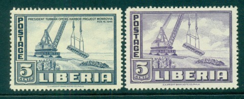 Liberia-1947-Monrovia-harbour-MLH-lot56679