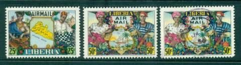 Liberia-1949-Airmail-asst-MLH-CTO-Lot56814