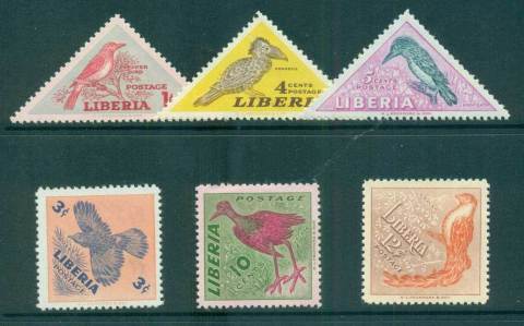 Liberia-1953-Birds-MLH-lot56699