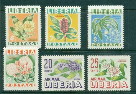 Liberia-1955-Native-Flowers-MLH-lot56697
