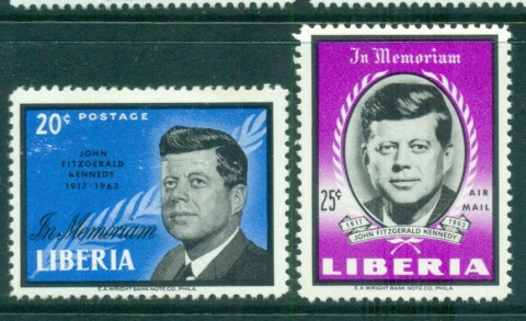 Liberia-1964-Kennedy-JFK-MLH-lot56724