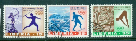 Liberia-1968-Mexico-Olympics-CTO-lot56744